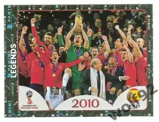 Наклейка №679 Spain Champions 2010 Legends / Panini / ЧМ 2018