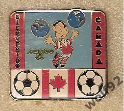 Знак ЧМ 1986 Мексика (20) Сб. Канады / Canada / Официальный HAL MFG LA CA