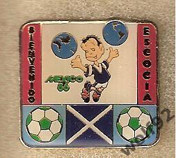 Знак ЧМ 1986 Мексика (27) Сб. Шотландии / Escocia / Официальный HAL MFG LA CA