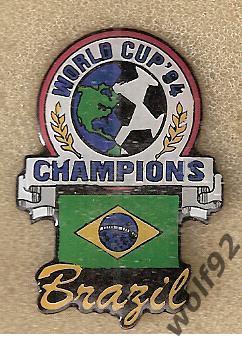 Знак ЧМ 1994 США (50) / WC'94 Champions Brasil / Официальный / Peter David Inc