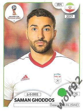 Наклейка №187 Saman Ghoddos / Iran / Panini / ЧМ 2018