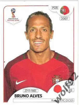 Наклейка №115 Bruno Alves / Portugal / Panini / ЧМ 2018