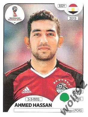 Наклейка №89 Ahmed Hassan / Egypt / Panini / ЧМ 2018