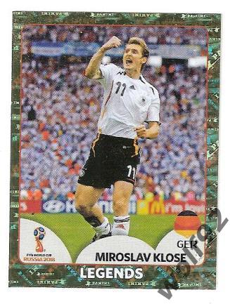 Наклейка №681 Miroslav Klose / Germany / Legends / Panini / ЧМ 2018