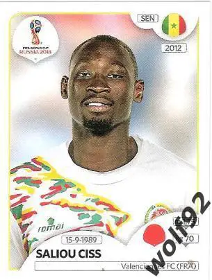 Наклейка №619 Salou Ciss / Senegal / Panini / ЧМ 2018