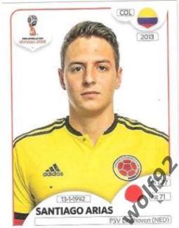 Наклейка №636 Santiago Arias / Colombia / Panini / ЧМ 2018