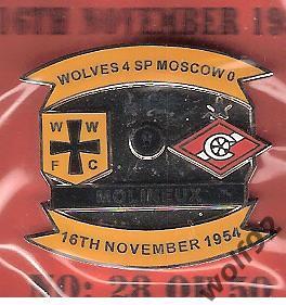 Знак Матчевый Вулверхемптон Англия-Спартак Москва /Wolves vs Sp.Moscow 16.11.54 1