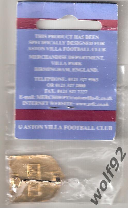 Знак Астон Вилла Англия(9) /Aston Villa FC /Официальный /1980-е /W.Reeves&Co Ltd 1