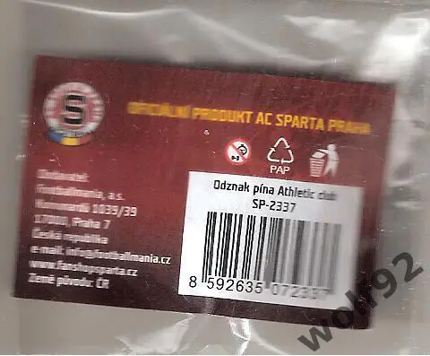 Знак Спарта Прага Чехия (2) / A.C. Sparta Praha / Официальный / 2019 2