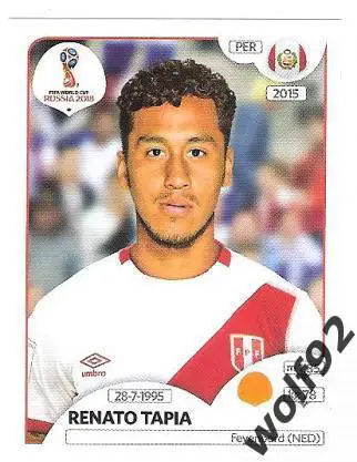 Наклейка №243 Renato Tapia / Peru / Panini / ЧМ 2018