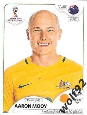 Наклейка №222 Aaron Mooy / Australia / Panini / ЧМ 2018