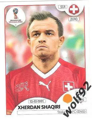 Наклейка №385 Xherdan Shaqiri / Switzerland / Panini / ЧМ 2018