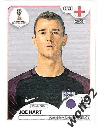 Наклейка №574 / Joe Hart / England / Panini / ЧМ 2018