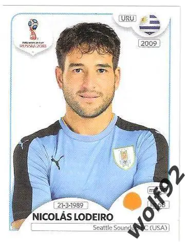 Наклейка №104 Nicolas Lodeiro / Uruguay / Panini / ЧМ 2018