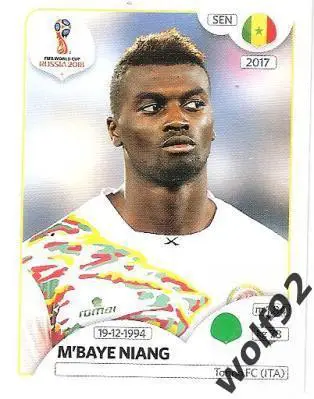 Наклейка №629 M'Baye Niang / Senegal / Panini / ЧМ 2018