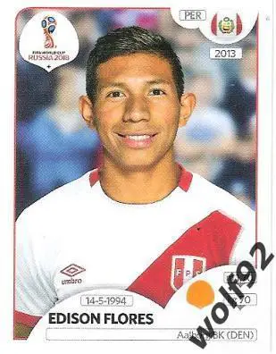 Наклейка №246 Edison Flores / Peru / Panini / ЧМ 2018