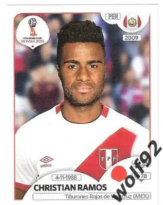 Наклейка №238 Christian Ramos / Peru / Panini / ЧМ 2018