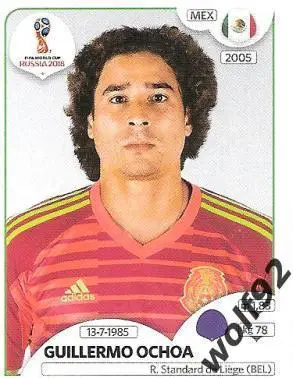 Наклейка №454 Guillermo Ochoa / Mexico / Panini / ЧМ 2018