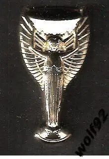 Знак Кубок Мира Золотая Богиня Нике (2) / Ретро / 2019 (размер 35х20 мм)
