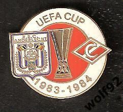 Знак матчевый Спартак Москва - Андерлехт Бельгия Кубок УЕФА 1983-84