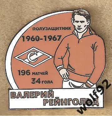 Знак Спартак Москва / Легендарные Футболисты / Валерий Рейнгольд / 2020