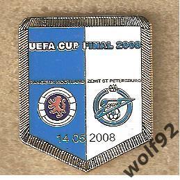 Знак Рейнджерс Шотландия-Зенит С-П /Кубок УЕФА 2008/Финал /Ретро/Пр-во UK /2023
