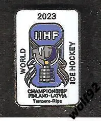 Знак Хоккей ЧМ 2023 Финляндия/Латвия (1) / Эмблема / 2023
