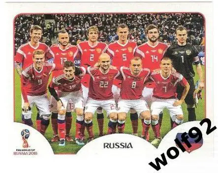 Наклейка №33 Россия / Panini / ЧМ 2018