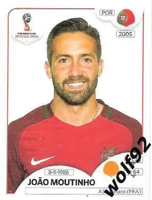 Наклейка №121 Joao Moutinho / Portugal / Panini / ЧМ 2018
