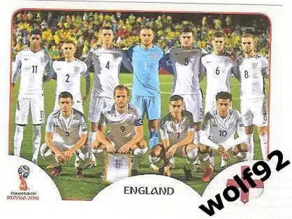 Наклейка №573 Англия / England / Panini / ЧМ 2018