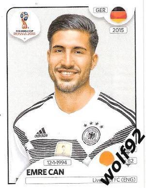 Наклейка №442 Emre Can / Germany / Panini / ЧМ 2018