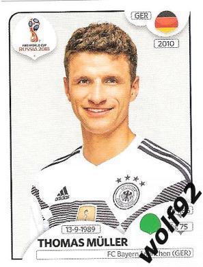 Наклейка №450 Thomas Muller / Germany / Panini / ЧМ 2018