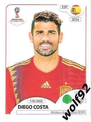 Наклейка №151 Diego Costa / Spain / Panini / ЧМ 2018