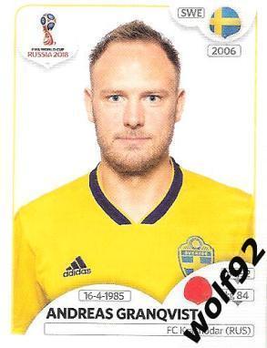 Наклейка №477 Andreas Granqvist / Sweden / Panini / ЧМ 2018