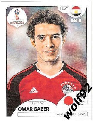 Наклейка №77 Omar Gaber / Egypt / Panini / ЧМ 2018