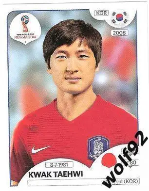 Наклейка №497 Kwak Taenwi / Korea Republic / Panini / ЧМ 2018