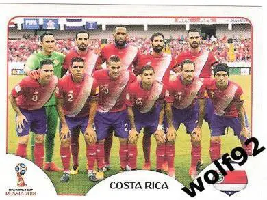 Наклейка №393 Коста Рика / Costa Rica / Panini / ЧМ 2018