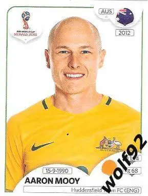 Наклейка №222 Aaron Mooy / Australia / Panini / ЧМ 2018