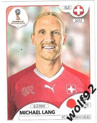 Наклейка №377 Michael Lang / Switzerland / Panini / ЧМ 2018
