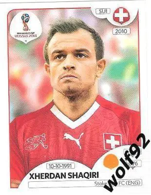 Наклейка №385 Xherdan Shaqiri / Switzerland / Panini / ЧМ 2018