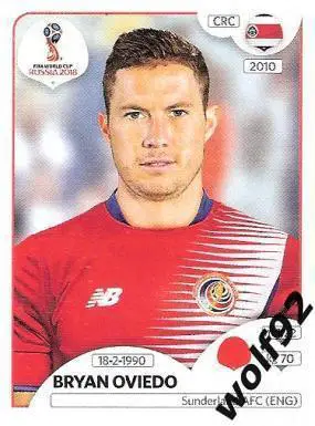 Наклейка №397 Bryan Oviedo / Costa Rica / Panini / ЧМ 2018
