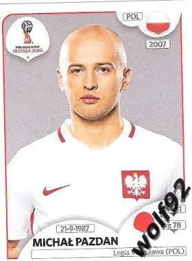 Наклейка №598 Michal Razdan / Poland / Panini / ЧМ 2018