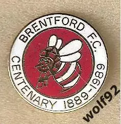 Знак Брентфорд ФК Англия (4) /100 лет / Brentford FC /Centenary 1889-1989
