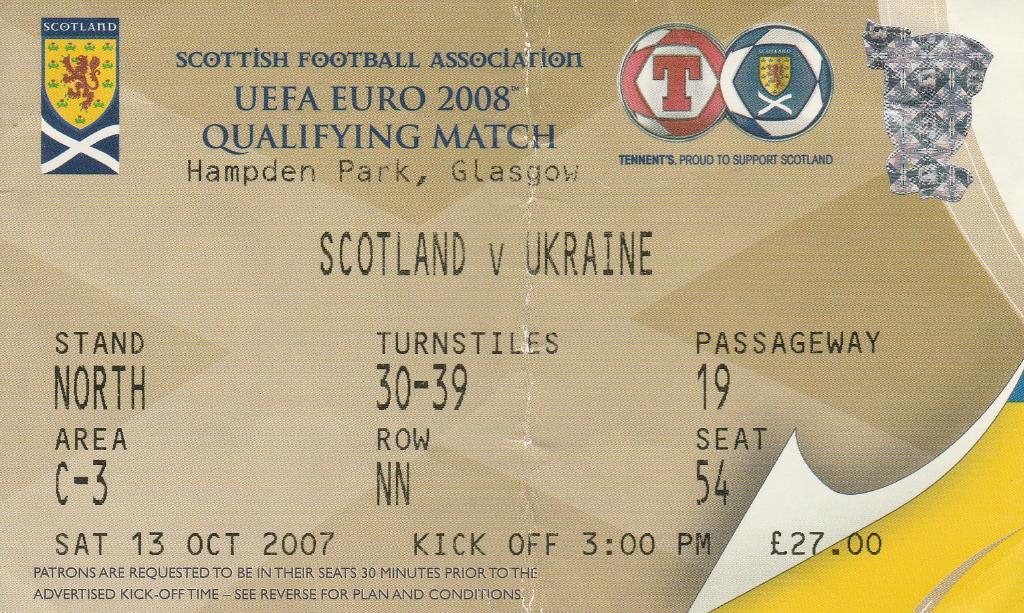 Шотландия Украина 2007