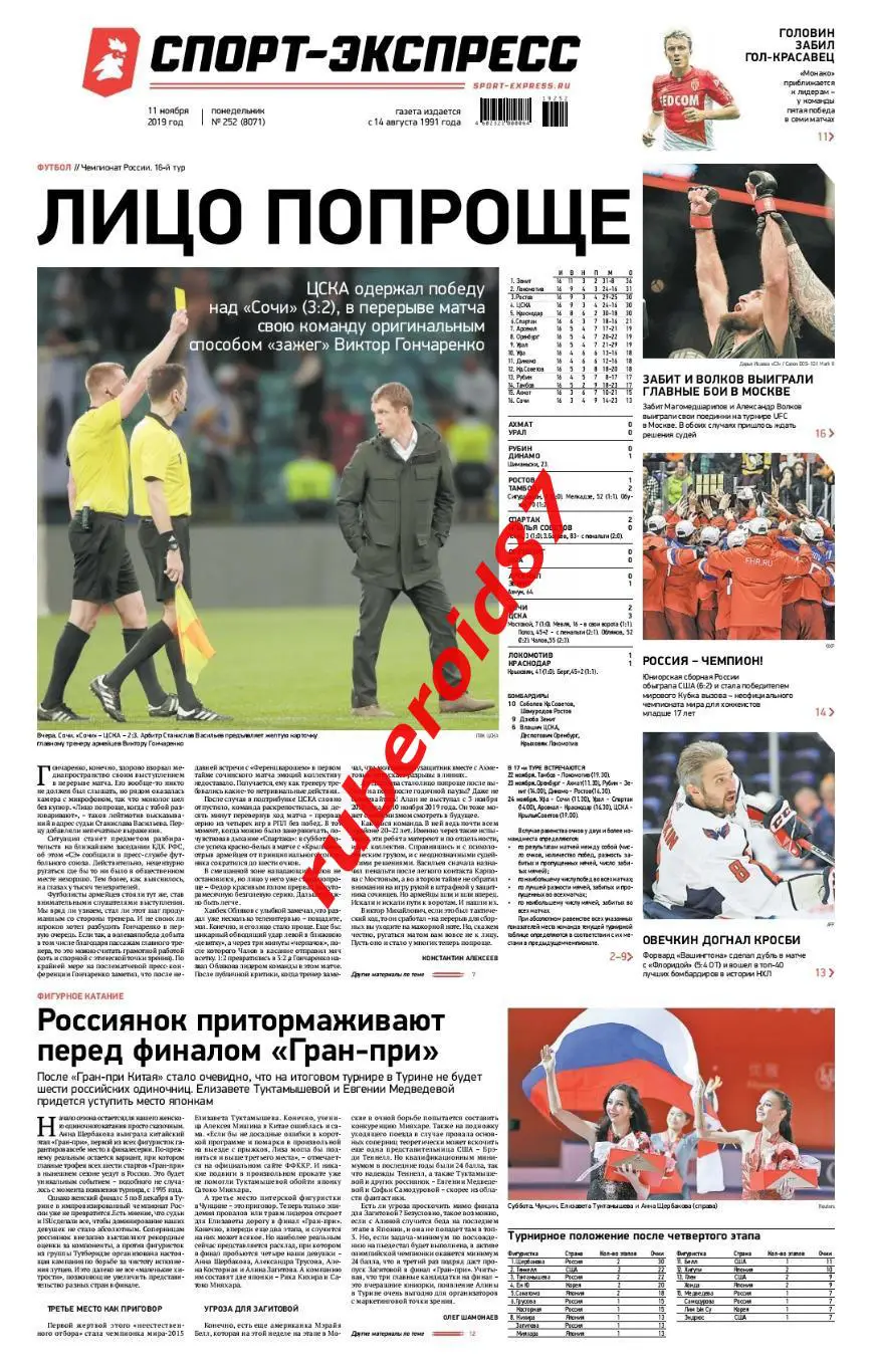 Спорт-Экспресс 11.11.2019 Спартак-КС Сочи-ЦСКА / Хоккей Кубок вызова Россия-США