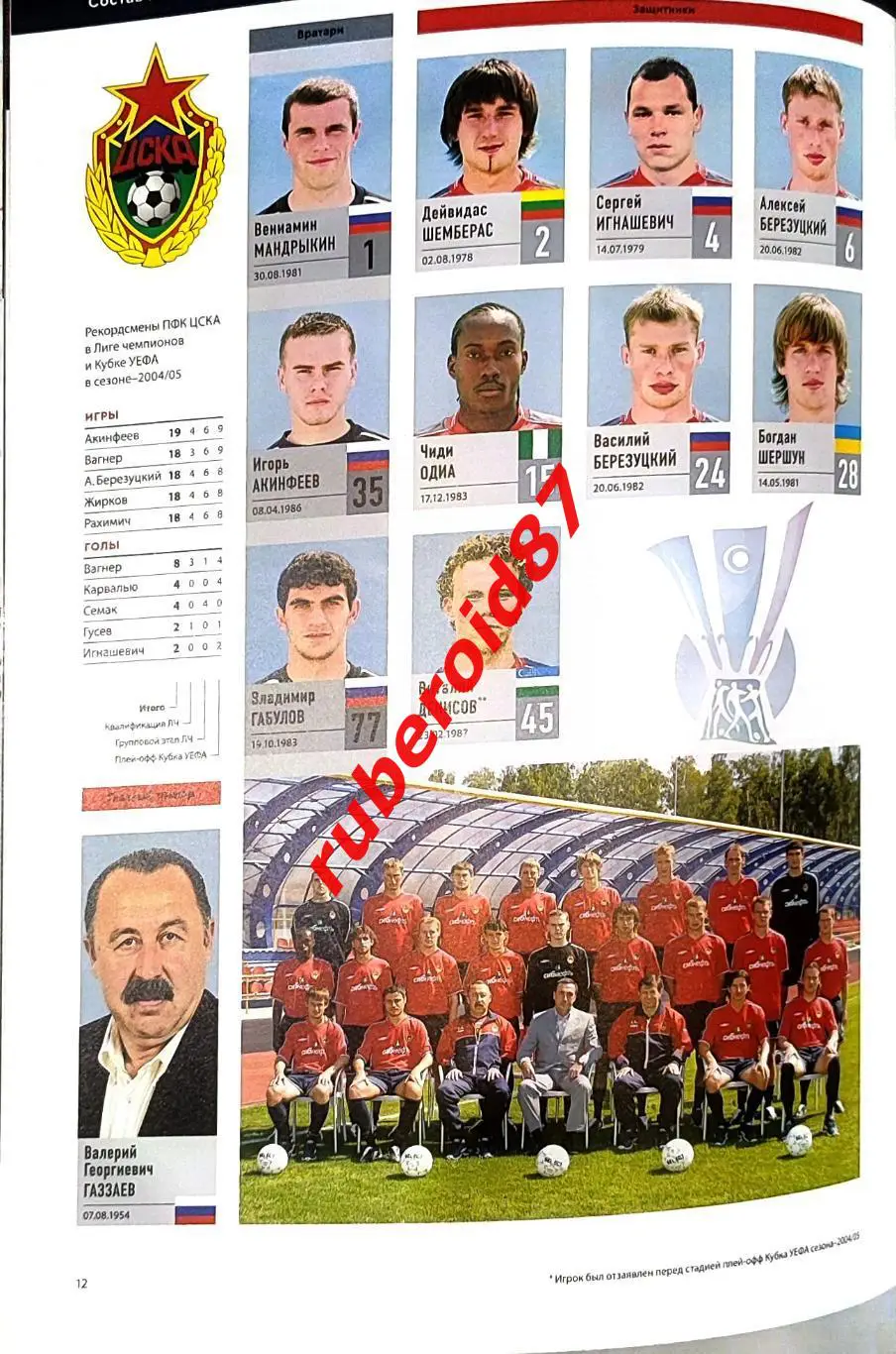 Буклет ЦСКА 20 лет победы в Кубке УЕФА 3