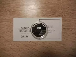 30 евро 2023 год. Словения. Национальный день словенского спорта. Серебро.