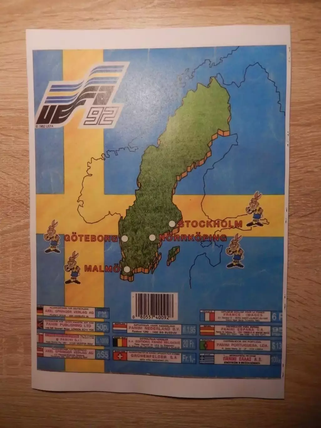 Журнал PANINI EURO 1992. Репринт. 2