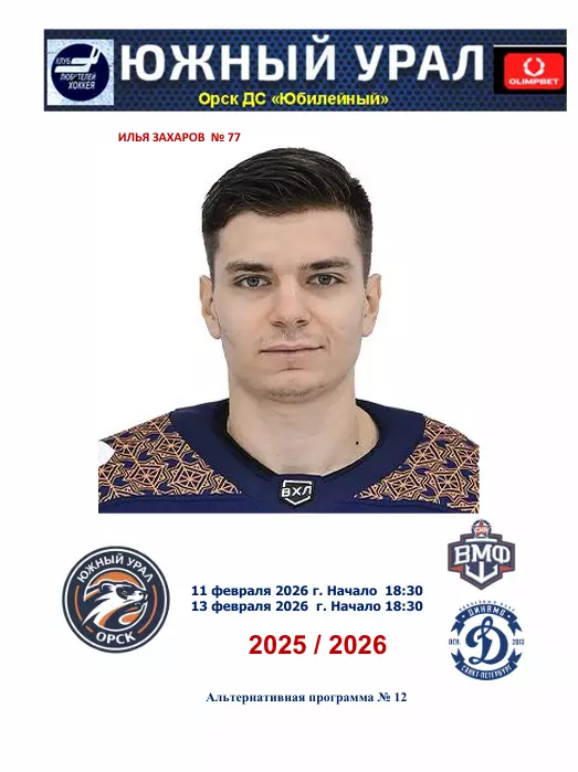 Южный Урал -СКА ВМФ+Динамо.. 11-13.02. 2026...Альтернатива