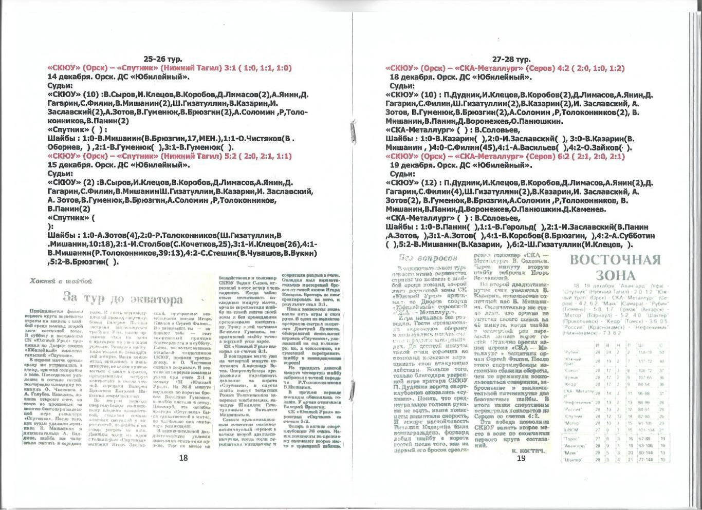 СК .Южный Урал...1991/1992..Авторский справочник. № 33 1